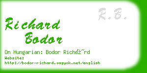 richard bodor business card